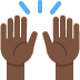 🙌🏿 raising hands: dark skin tone display on Twitter